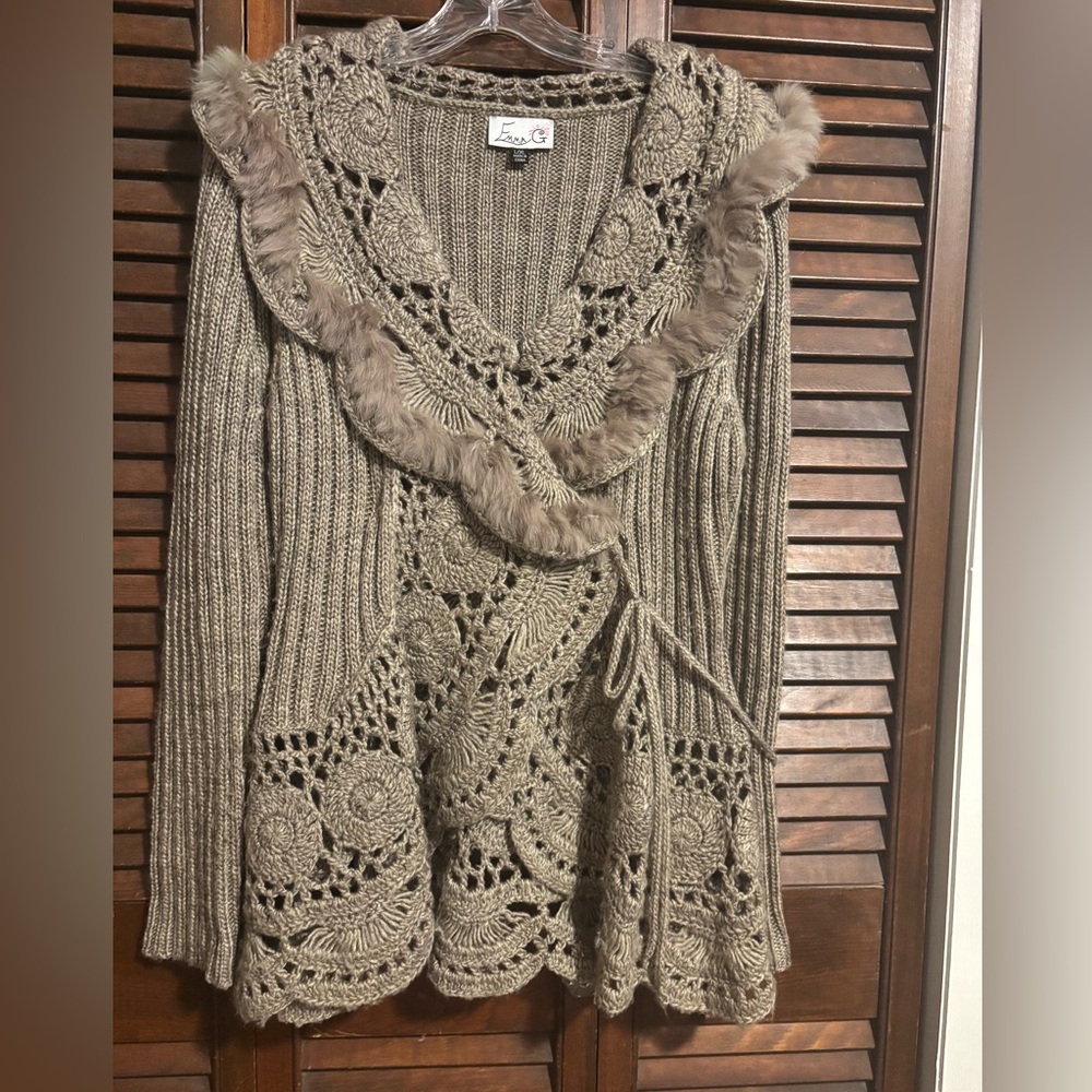 Rabbit Fur trim sweater